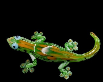 Murano glass lizard figurine, glass lizard ornament,  glass reptiles, glass animals,  glass figurine, glass gecko, valentine day, home decor