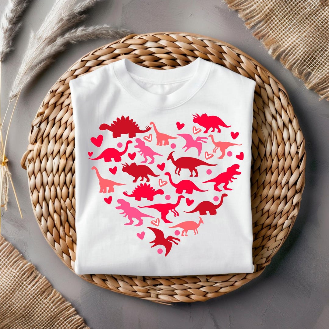 Colored Dinosaur Heart SVG PNG | Valentine Dinosaur SVG | Cute Dino Svg ...