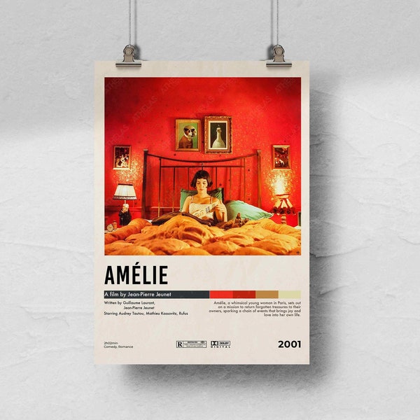 Amelie | Minimalist Movie Poster | Vintage Retro Art Print | Custom Poster | Wall Art Print | Home Decor | Custom Movie Print