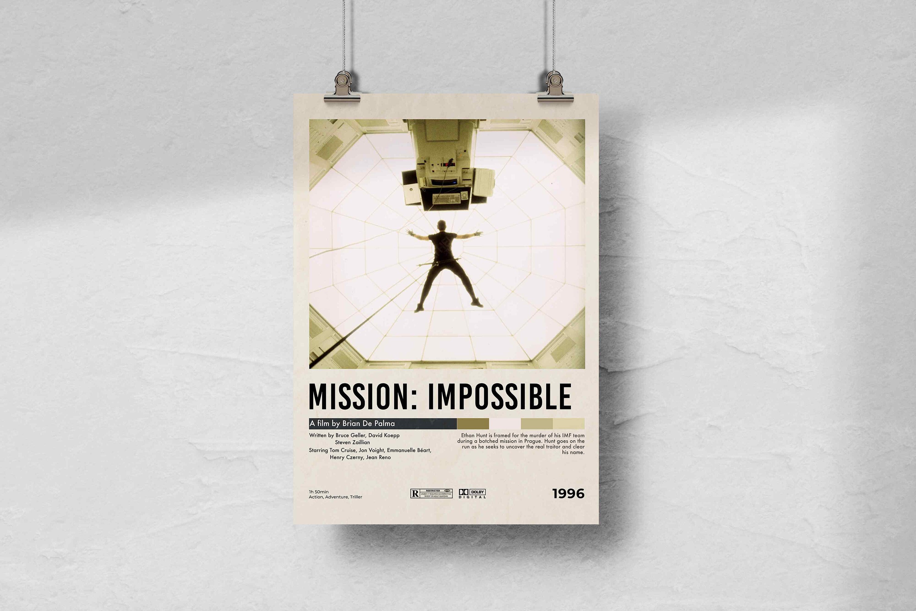 Mission: Impossible | Minimalist Movie Poster | Vintage Retro Art Print |  Custom Poster | Wall Art Print | Home Decor | Custom Movie Print - Etsy, image size:3000x2000