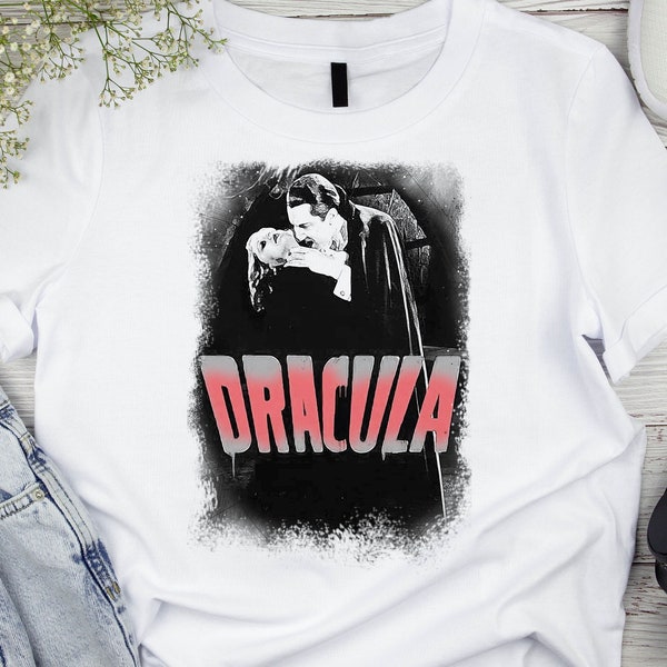 Dracula Clipart - conception de sublimation, conception de png de film vintage, téléchargement de sublimation de vampire, impression de film d'horreur, impression numérique