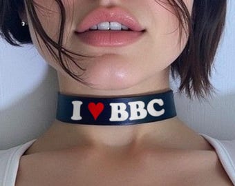 I Love BBC Choker Collar Queen of Spades QOS Heart Jewelry Plus Size Hotwife Necklace