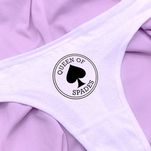 Queen of Spades Thong Athletic Logo  Hotwife Underwear