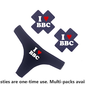 I Love BBC Lingerie Set Queen of Spades Stickers Thong QOS BBC Hotwife
