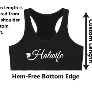 Hotwife QOS Underboob Shirt Custom Length Clothing Cursive Queen of Spades Crop Top BBC Only Clothes image 2