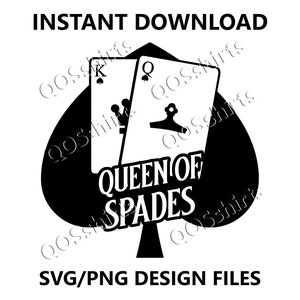 スペードの女王 SVG PNG カット ファイル Hotwife QOS シャツ デザイン BBC Only 衣類 ロゴ
