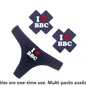 I Love BBC Lingerie Set Queen of Spades Stickers Thong QOS BBC Hotwife