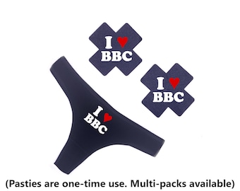 I Love BBC Lingerie Set Queen of Spades Stickers Thong QOS BBC Hotwife Clothing Set