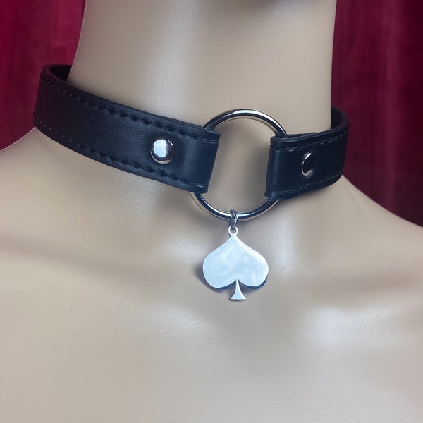 Queen of Spades Choker Collar QOS Necklace Hotwife Jewelry BBC Only Accessories