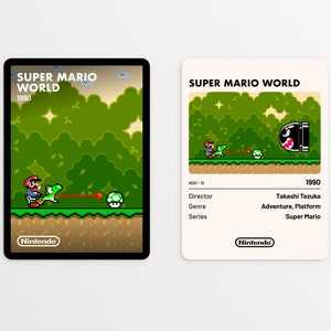 Super Mario World (1990) - Small Minimalist Video Game Trading Card Print