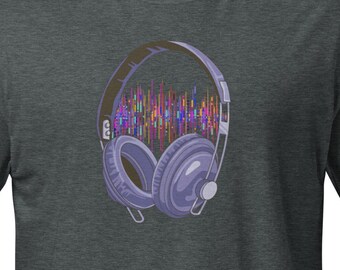 Music Moves Me Athletic Fit Shirt, Swole & Swagger Graphic Tee, Streetware Tshirt, Headphones T-Shirt