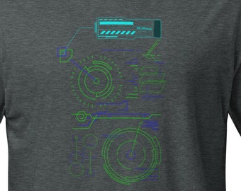 Techno User Interface Heads Up Display Type Athletic Fit Shirt, Swole & Swagger Graphic Tee, Streetware T-Shirt, Synthwave Tshirt