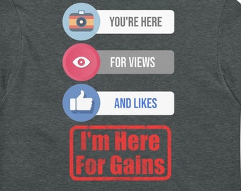 Sie sind hier für Ansichten, ich bin hier für Gains, Special Edition Athletic Fit Gym T-Shirt, Swole & Swagger Graphic Tee, Bodybuilder-Shirt