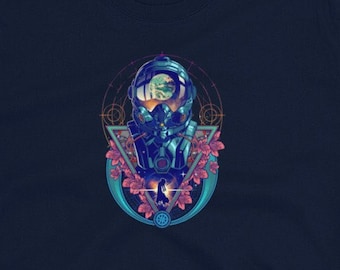 Space Guardian Astronaut Graphic Tee Athletic Fit Short-Sleeve Unisex T-Shirt