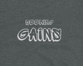 Seeking Gains Athletic Fit Gym Shirt, Swole & Swagger Graphic Tee, Bodybuilding T-Shirt, Workout Tshirt