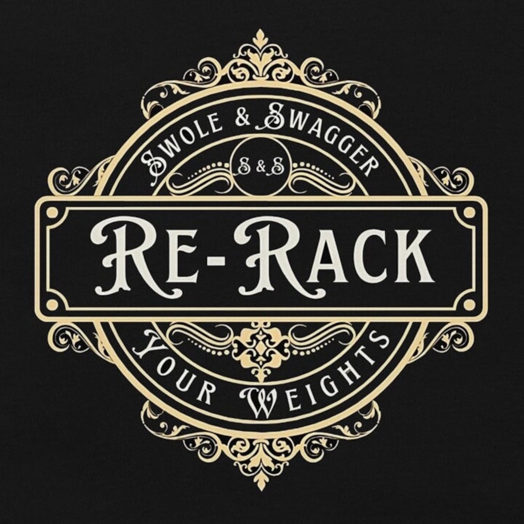 Rerack Your Weights Vintage Foil Bottle Branding Athletic Fit Gym T