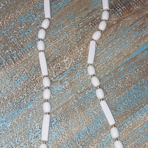 Vintage Long Lucite & Goldtone Beaded Necklace