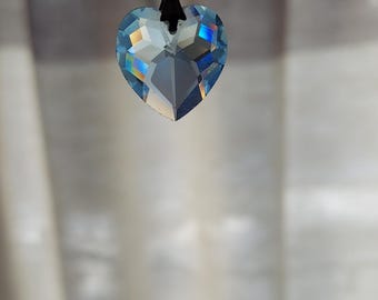 Aquamarine Crystal Heart Pendant