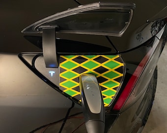 Tesla Model 3 / Y Charge Port Vinyl Wrap - Jamaica Argyle