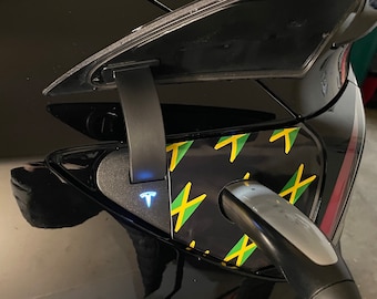 Tesla Model 3 / Y Charge Port Vinyl Wrap - Jamaican Flag pattern