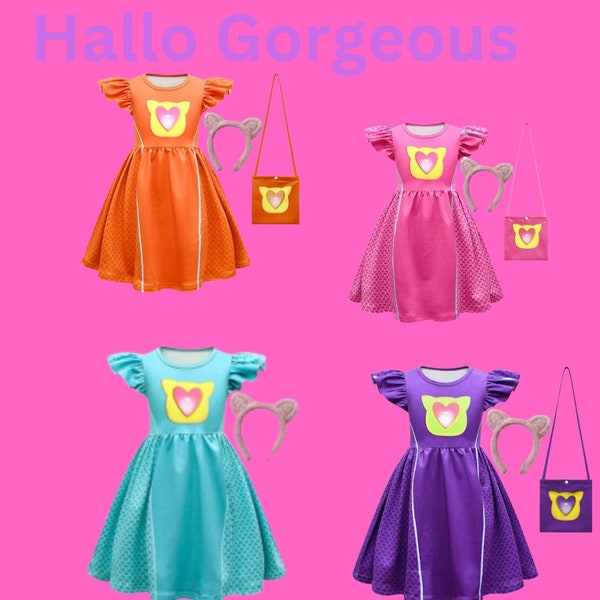 Super Kitties  Dress Up Halloween Costume for Girls Dolls Outfit for Kids Party Birthday etc