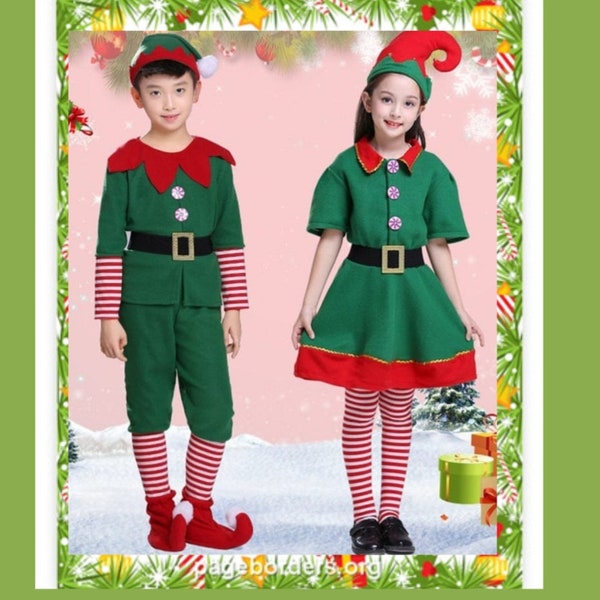 Costume d'elfe de noël pour garçons et filles, Costumes de meilleur ami pour enfants, frères et sœurs