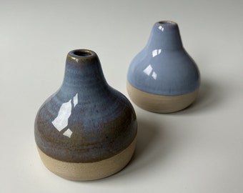 Stoneware Handmade Blue Ceramic Vase Wind and Water Resistant