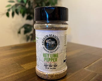 Kraken Key Lime Pepper Seasoning | Citrus Pepper Spice for Chicken Wings Seafood Pork Veggies | Gourmet All Purpose Rub | KrakenSeasoning