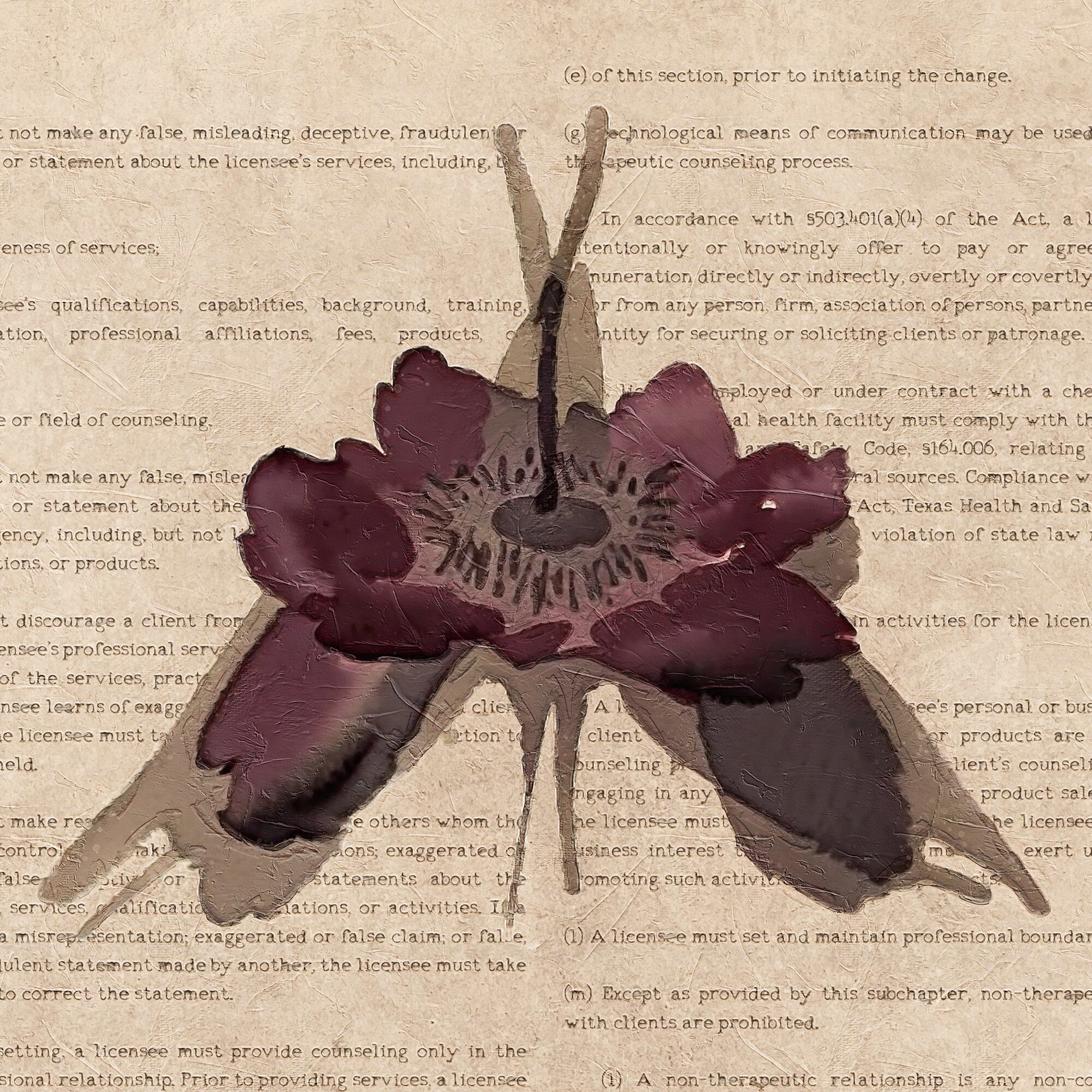 Personalized Watercolor Flower Rorschach Print: LPC Counselor Gift ...