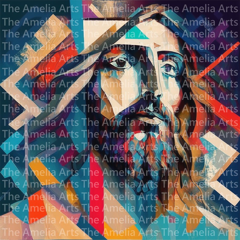 Jesus Abstract Painting, Christ Artwork, Jesus Art Digital Portrait