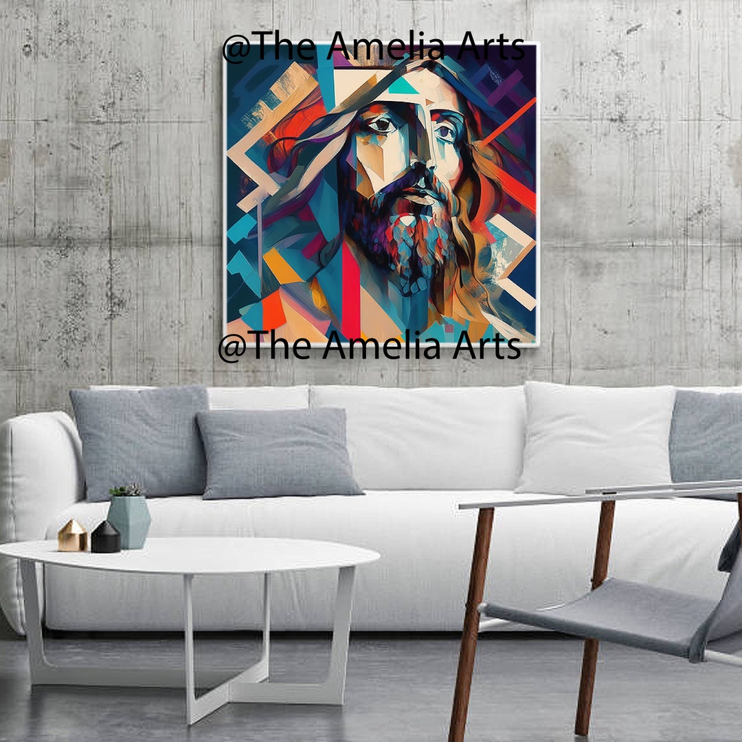 Jesus Abstract Painting, Christ Artwork, Jesus Art Digital Portrait
