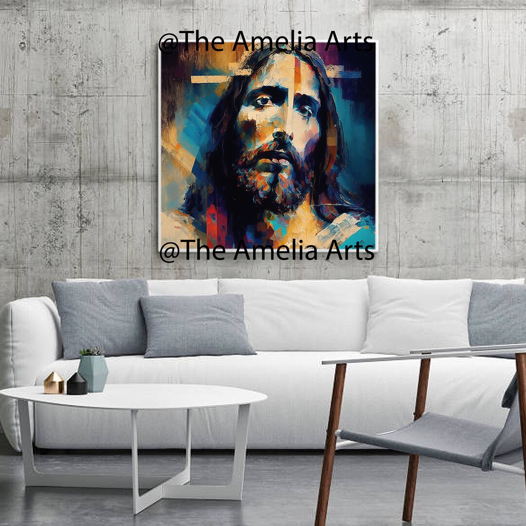 Jesus Abstract Painting, Christ Artwork, Jesus Art Digital Portrait