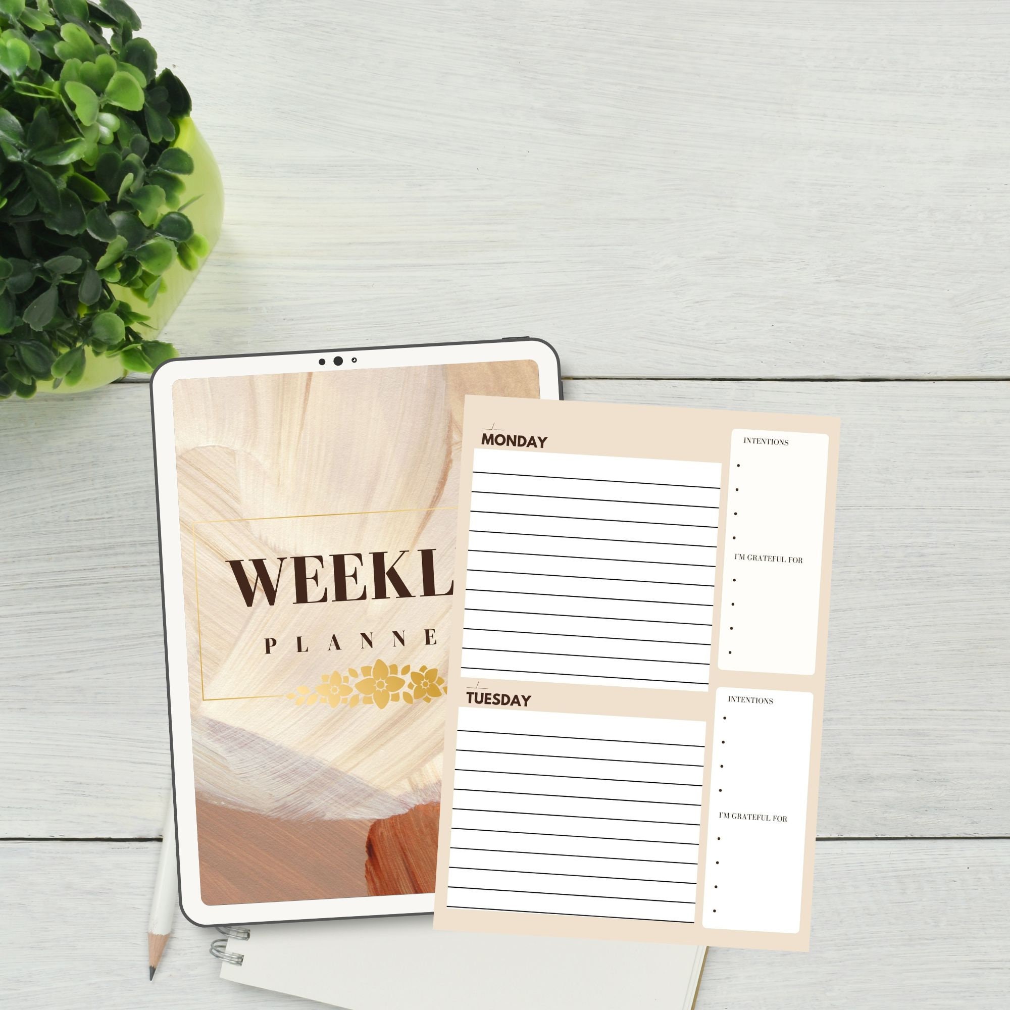 Minimalist Digital Weekly Planner Template Streamlined Productivity ...