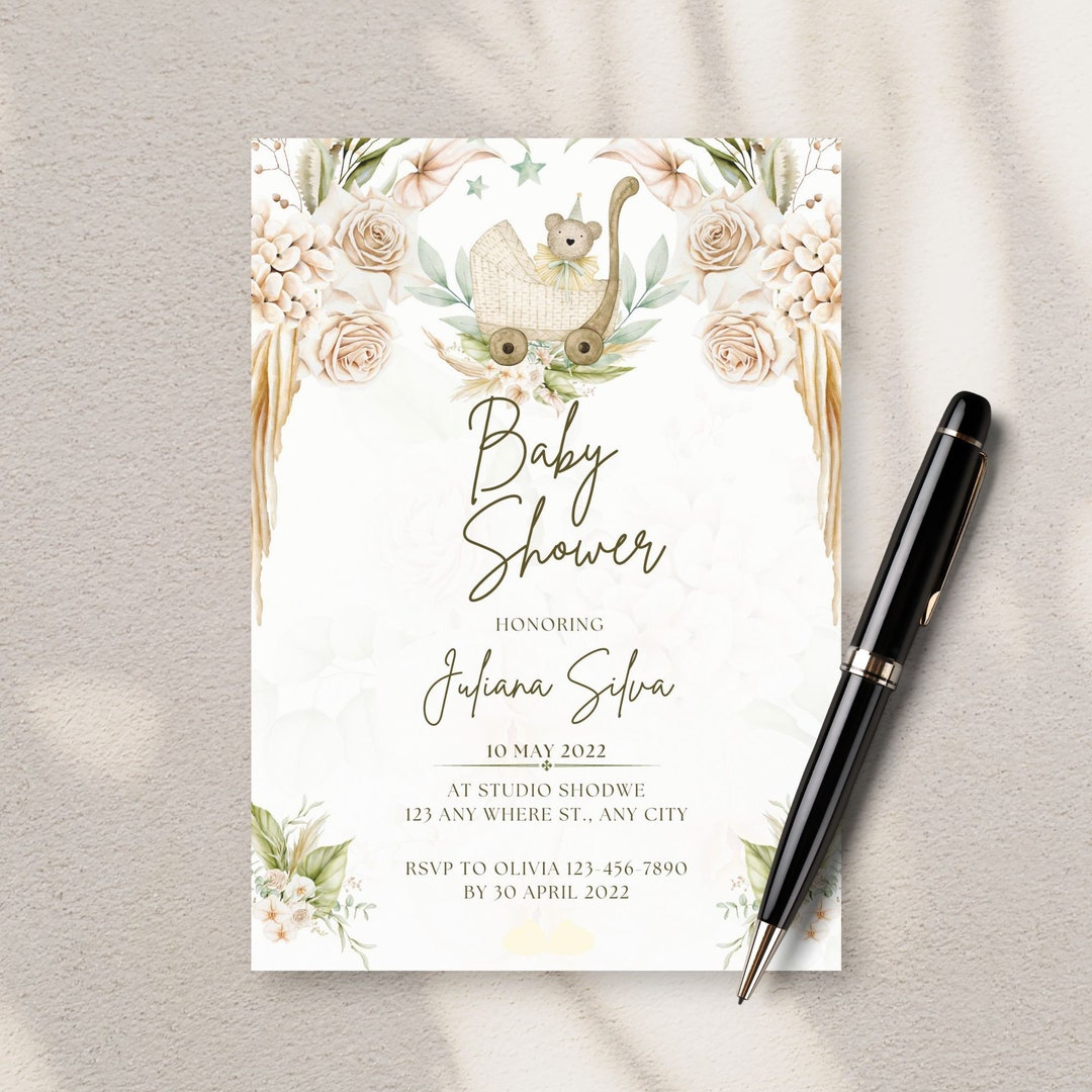 Shower Invitations Virtual Baby Shower Invitations Etsy