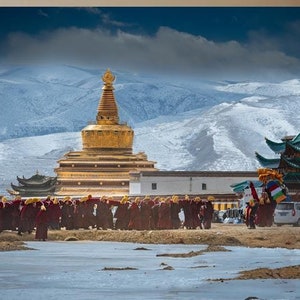 Tibet New Year Festival - Carrying the Buda - Digital Download - Printable Wall Art, Digital Print, Digital Art, Digital Wallpaper
