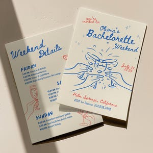 Handgezeichnete Stil Bachelorette Einladung & Reiseplan Vorlage | Herunterladbare Junggesellinnenparty einladen, Handgeschriebene Bachelorette einladen