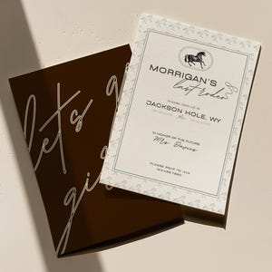 Last Rodeo Bachelorette Party Invitation Itinerary Template | Cowgirl Bachelorette Editable Template