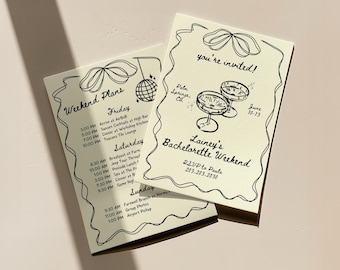 Handwritten Bachelorette Invitation & Itinerary Template (Digital Download)