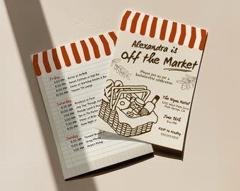Farmers Market Bachelorette Invitation + Itinerary (Digital Download)