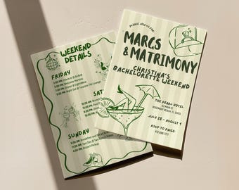 Margs and Matrimony Bachelorette Party Invitation & Bachelorette Itinerary Template, Final Fiesta, Cabo Bachelorette, Tulum Bachelorette