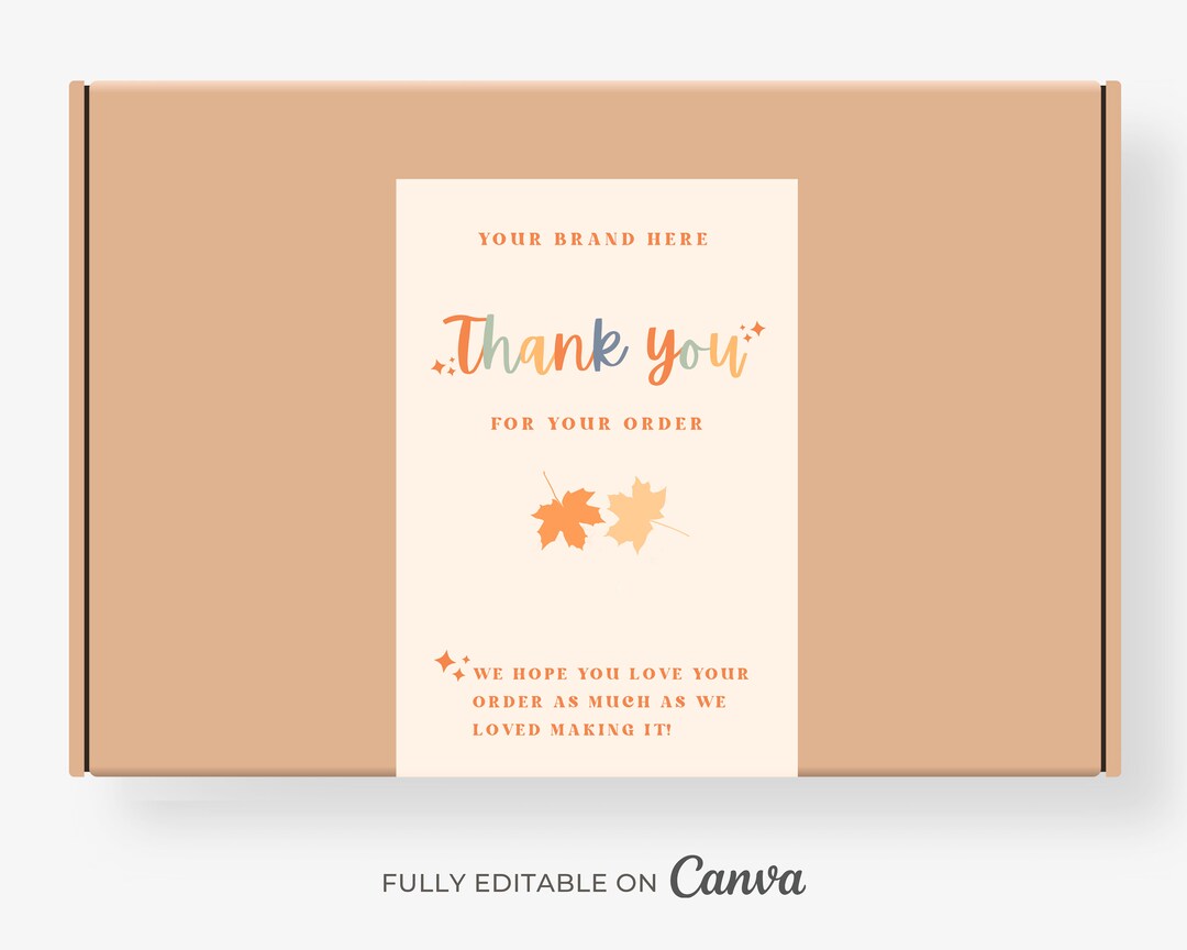 Box Label Template Autumn Fall Box Label Model Editable Box Etsy