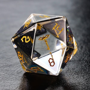 Full Set Rogue D&D Dice Set| Clear Glass Polyhedral Dice Set | Gemstone DND Dice Set |D20 Dice.Custom TRPG Dice|DnD Classes D20 Dice Set