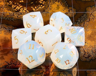 Full Set Opal Dnd Dice Set | Star Multi-faceted Sharp Edge Dice Set Dungeons and Dragons | Role Playing Game dice Sets DND