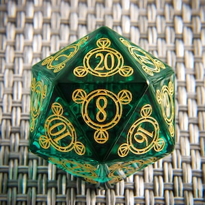 Full Set DnD Dice Set|Green Gemstone Dice D20 |Atrovirens Glass Dice| Dungeons and Dragons Tabletop Gaming  Role Polyhedral Gaming Dice Set