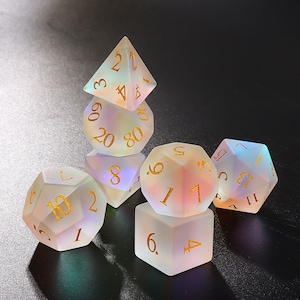 Raised Fantastic Glass Dnd Dice Set D&D Dice Set Dungeons and Dragons | Role Playing Game Dice Sets DND Accessories Gift