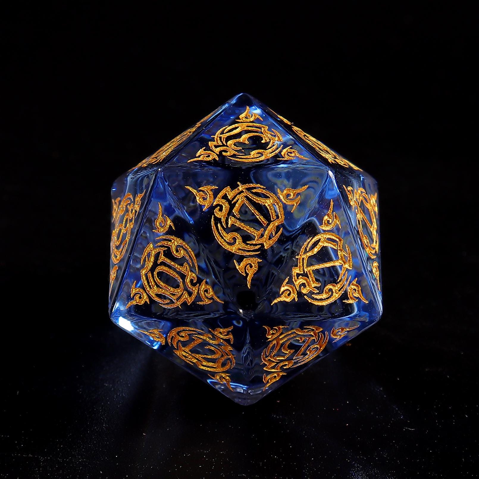 Dd Set Transparent Blue Glass D&D Dice Set| Crystal Blue Glass Polyhedral Dice ...