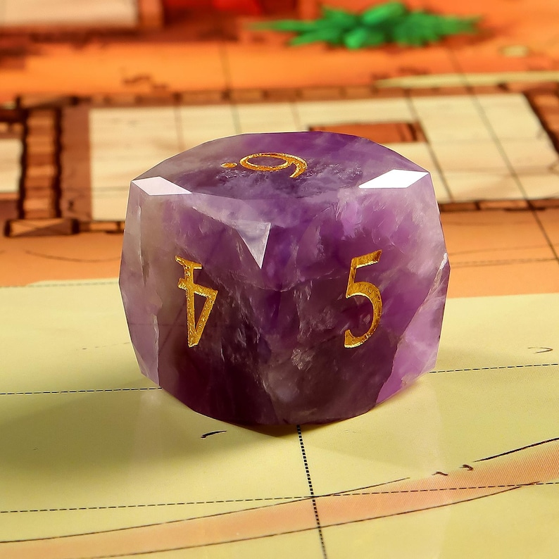 Amethyst DnD Dice Set| Multi-Faceted Gemstone|Meditate Gemstone| Dungeons and Dragons Tabletop Gaming RPG DND Role Polyhedra Gming Dice Set image 3