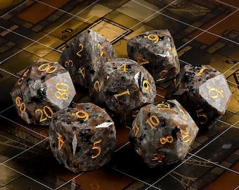 Yooperlite Dnd Dice Full Set Star Faceset Multi-faceted Prism Gem D20 Dice|Fantastic Dnd Glass Dice Set |Gemstone Dice Set