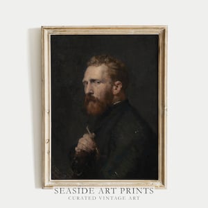 Männer Porträt Kunstdruck - Vintage Vincent Van Gogh Gemälde, Sanfte Töne Ölgemälde, Gedämpftes Dekor, Stimmungsvolle Innenwandkunst, DIGITAL DOWNLOAD