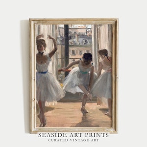 Girl room ballerina art print - Vintage ballet oil painting, Soft tones wall art, Muted decor, Neutral interior decor, DIGITAL DOWNLOAD
